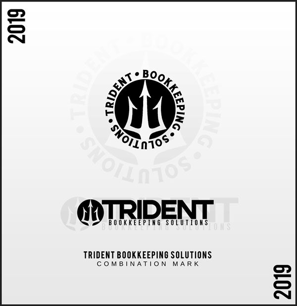 accounting book Bookkeeping brand branding  design keeping logo Logo Design Trident