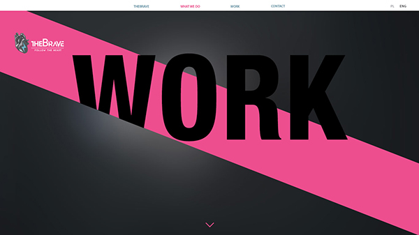 TheBrave HTML 5 scroll dark light pink Web agency portfolio design