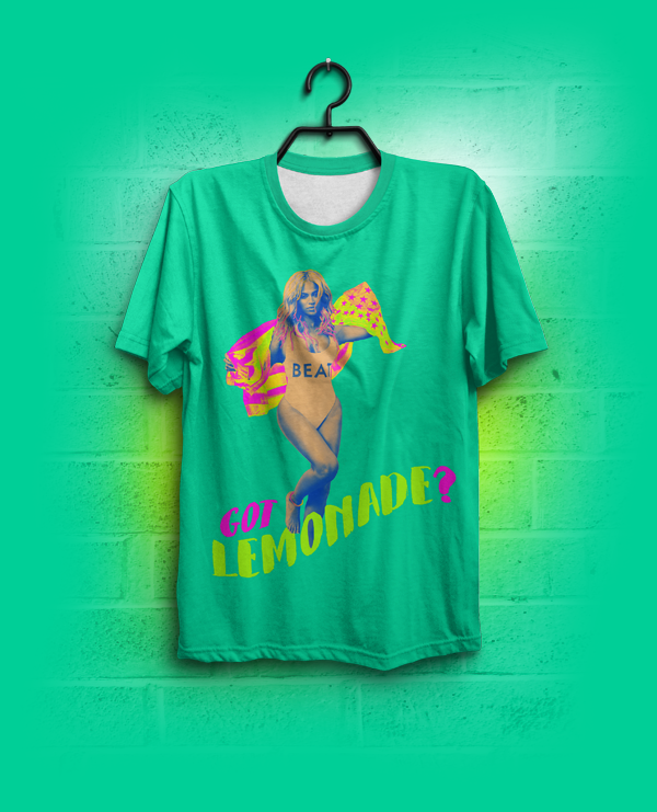 photoshop art t-short poster colors neon Drawing  Beyonce lemonade