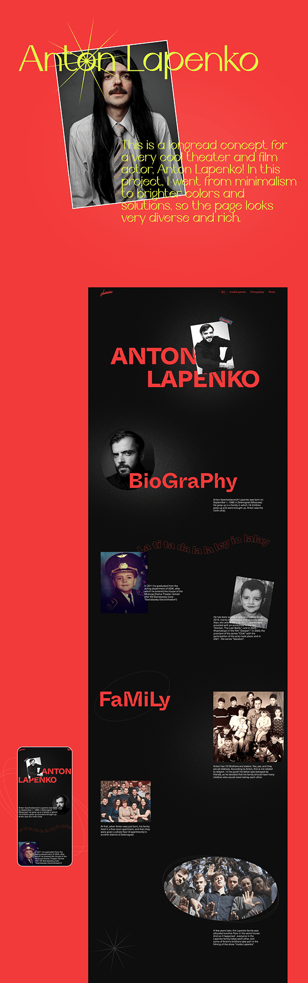 Anton Lapenko - Longread for theater and film actor.