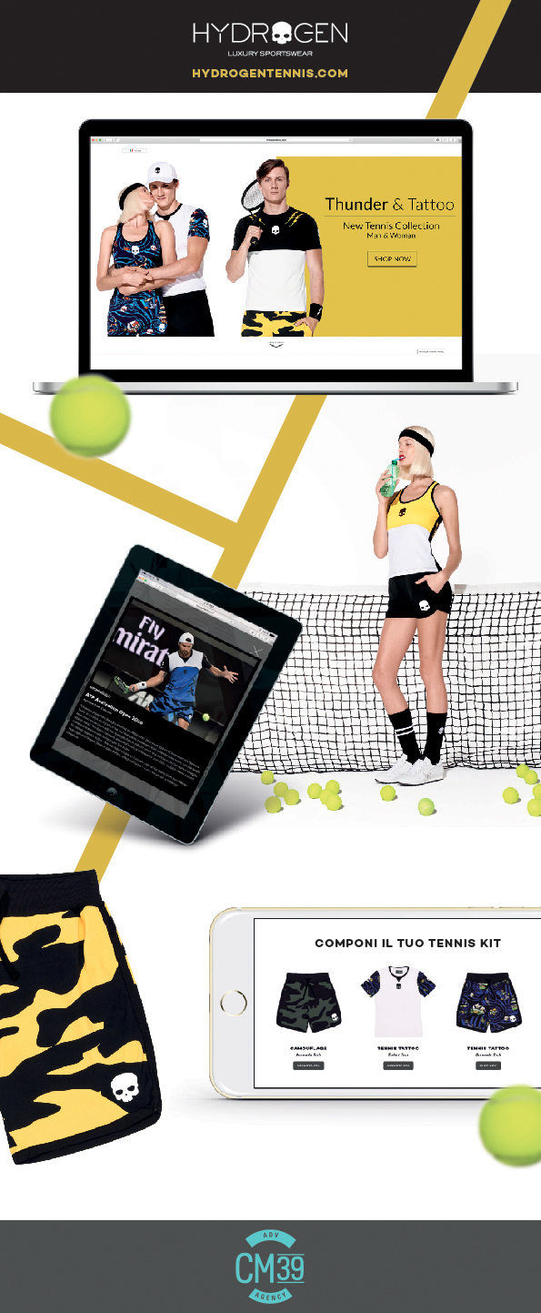Hydrogen tennis Sportswear Webdesign