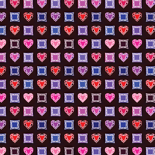 Gems gemstones pink purple black Patterns yellow blue orange brown hearts squares Princess jewelry