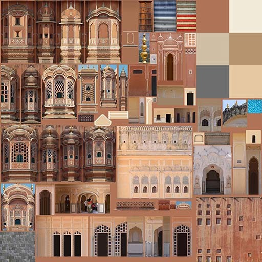 Hawa Mahal Jaipur India 3D model building palace augmented reality Game Art Low Poly modeling Hand Painted