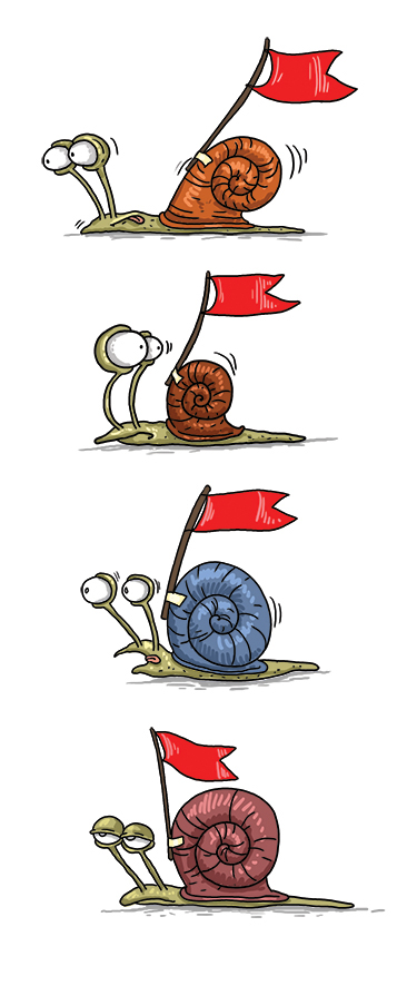 snail Character race flag