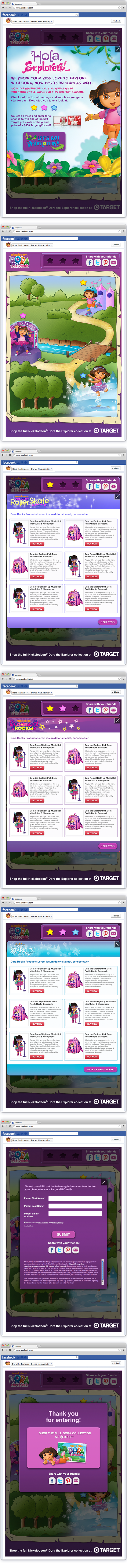 interactive application user experience kids nickelodeon Dora the Explorer target Promotion
