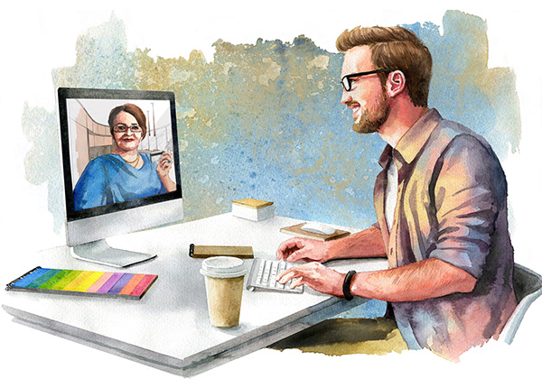 Illustrations for a financial website