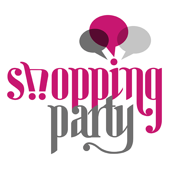 logo Shopping party online shop online grey rose