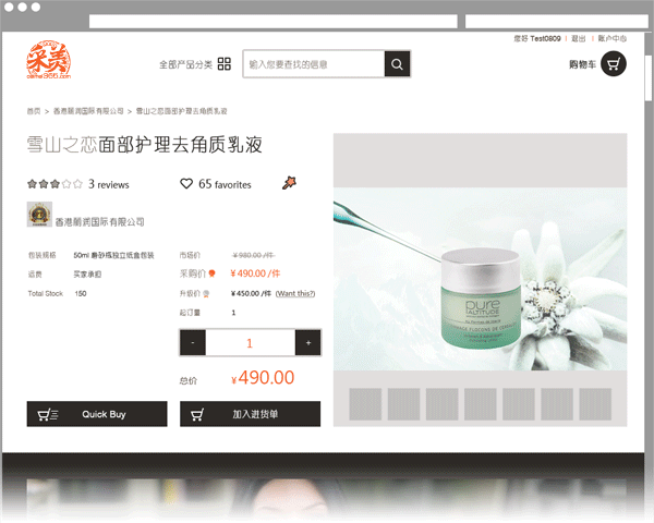 Ecommerce shop beauty Responsive Interface modular smart search chinese