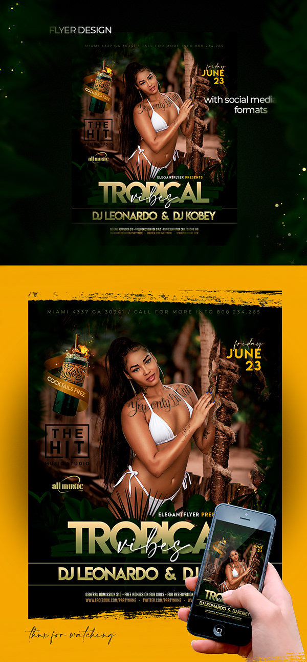 Tropical Vibes Party Flyer