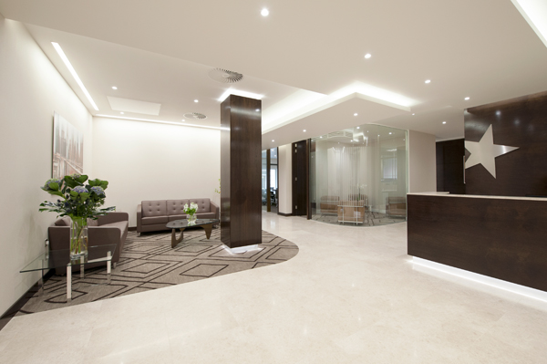 Starwood Capital One Eagle place london office Office Design Workplace Design dark wood breakout Pool Table Cellular Offices office fit-out