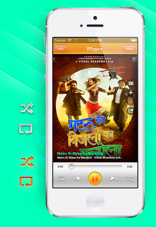 gaana Streaming music streaming English Songs Bollywood Telegu bengali app design app ios iphone iphone 5 music app Iphone 4