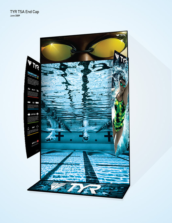 Outdoor pop Retail in-store counter top Display tyr water Olympics Speedo