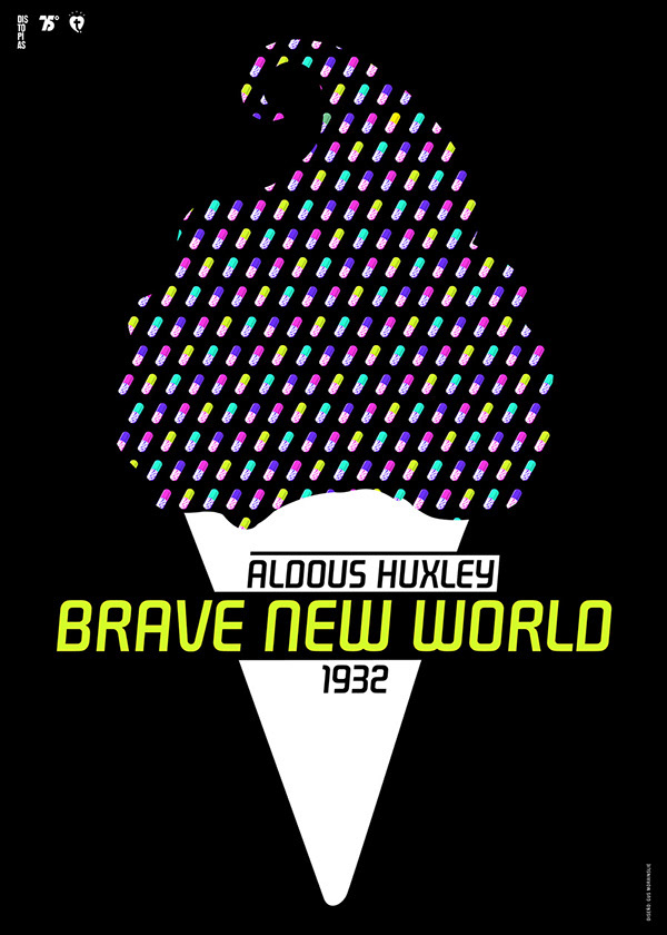 design drug Dystopia glowinthedark Huxley neon poster screenprint Soma BraveNewWorld