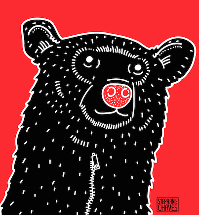 bear oso osito red black red tricolor colores planos flat cool Costa Rica san jose