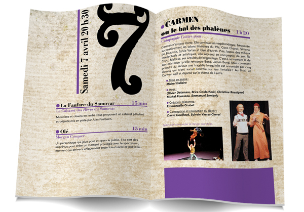 brochure livret Carnet cirque Circus Booklet Program programme textures texture Ancient old style old cafe the