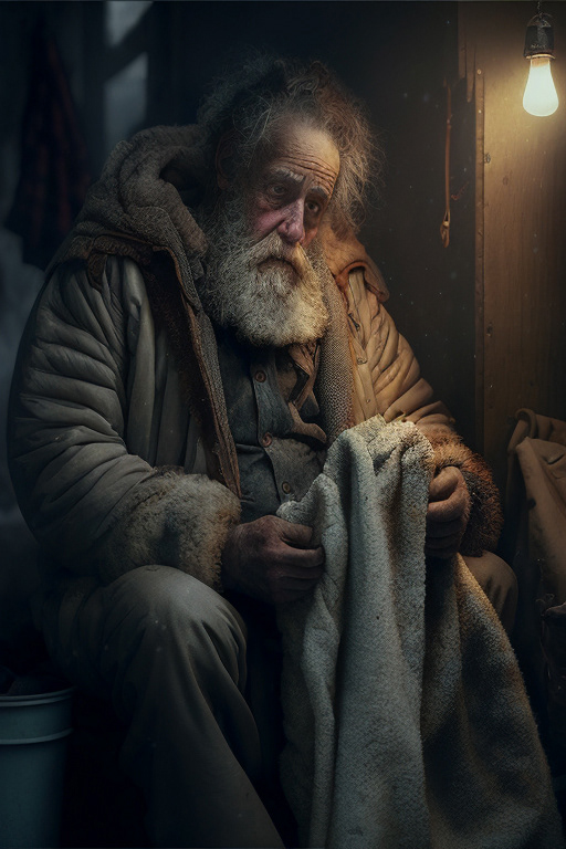 Digital Art  Drawing  helpless homeless old man painting   poor portrait