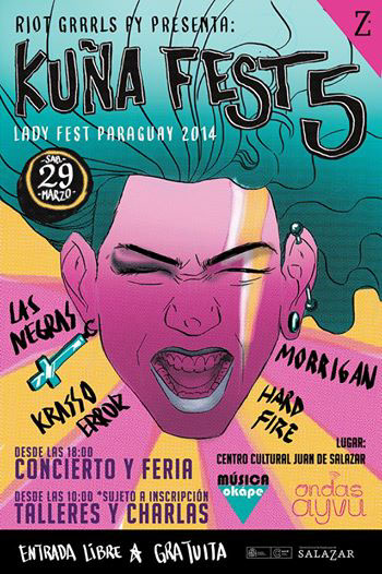 riot grrrls lady fest paraguay kuña fest concert posters