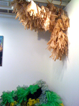 plastic recycling sculpture installation self-portrait fiber art eco drawings eco-art photograms plastic bags