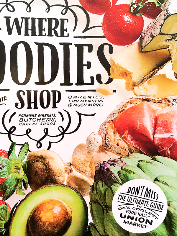 lettering HAND LETTERING Washingtonian Magazine magazine Washington Food  foodies produce seafood Pantry Sweets foodie shop Grocery fresh