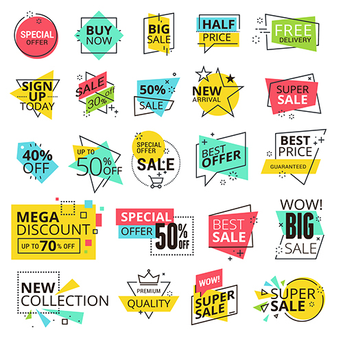 Label sticker Shopping sale Ecommerce business premium quality social media marketing   Web