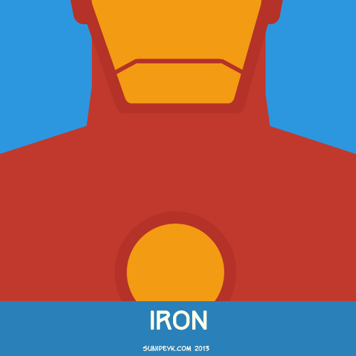 heroes comics flat icons poster