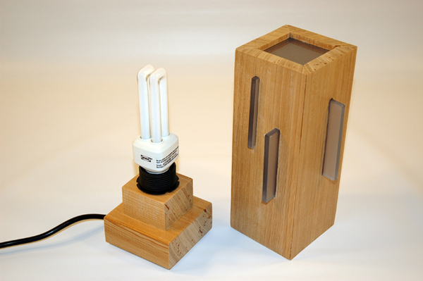 Lamp acrylic fir minimal modern handmade