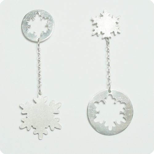 silver Jewellery cufflinks earrings studs Necklace snow snowflake