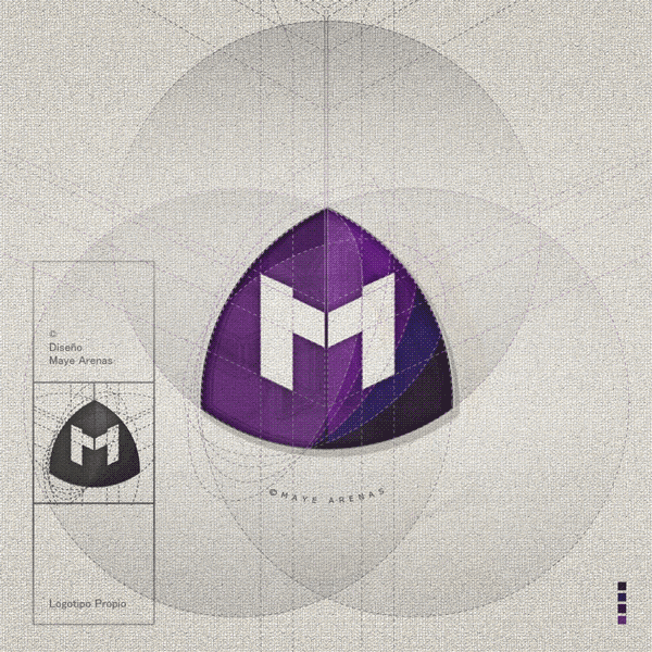 graphic design Logotipo letter photoshop vector circular MYLARE lines purple morado gif