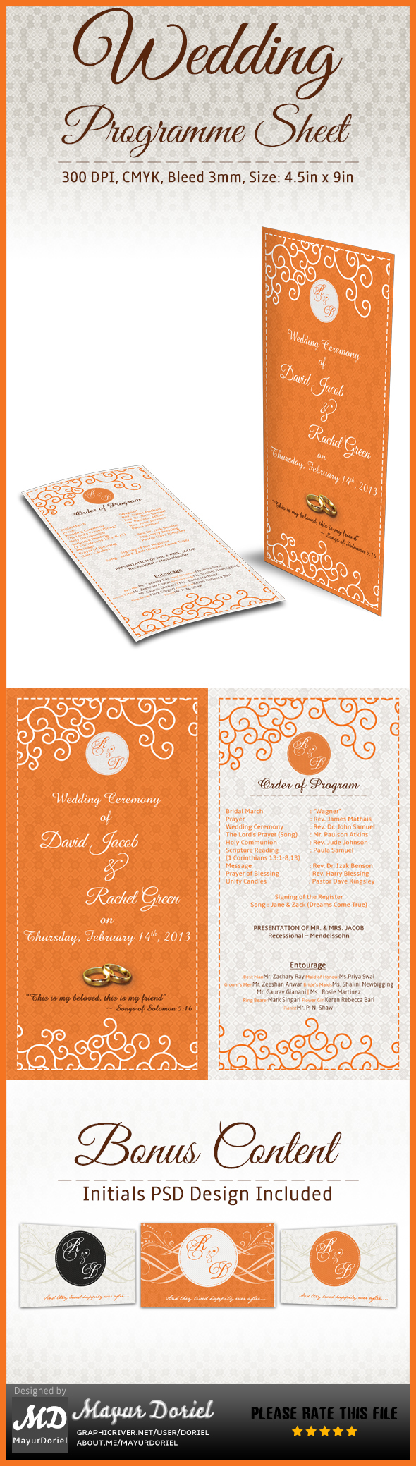 wedding programme schedule sale template marriage rings i do graphic river Love party Event simple elegant