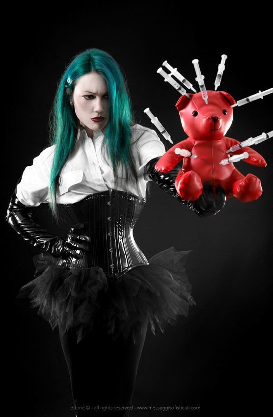 corset black pvc fetish bear toys insanity mistress Syringes  silk blouse red fear submission