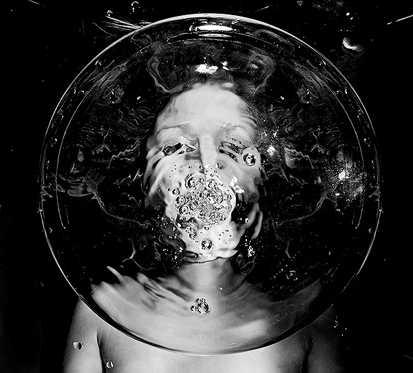 underwater water aquarium fish-tank glass Window girl portrait hair macro waterdrops concept conceptual minimal black and white eyes close Focus inspiration face milk abstract surreal Exhibition  Expression photo-manipulation manipulation editorial