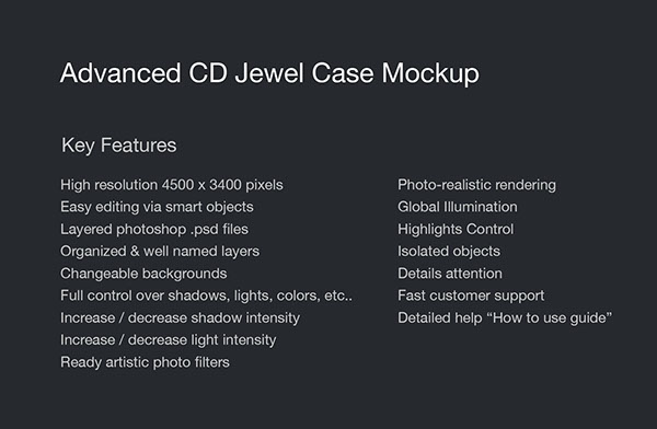 CD Jewel Case Mockup - PSD