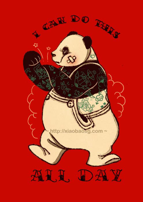 Panda  tattoo chinese vintage ukiyo xiaobaosg Propaganda tattooflash