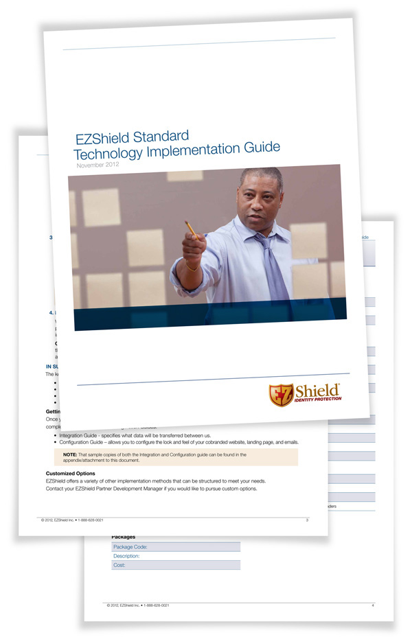 EZShield  guide  forms  graphic design  financial  tradeshow tradeshow booth banner data sheets