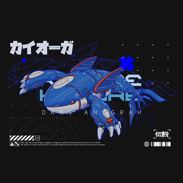 Mecha whale tshirt design