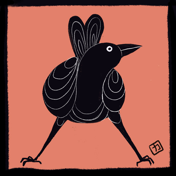 artwork bird crow digital illustration Drawing  ILLUSTRATION  sketch