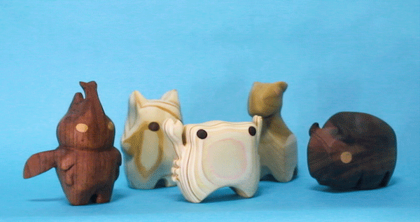 wood toys animals carving cute figurines handmade etsy Nature