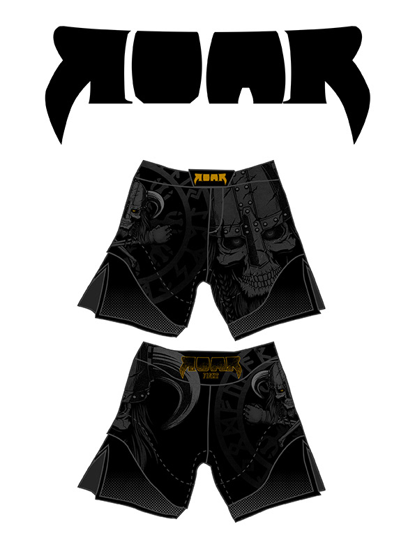 vikings roar fight T Shirt MMA skull custom design fight shorts Rash guard compression pants t-shirt