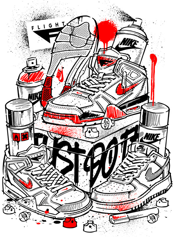 Davy Le Chevance MIGHTY SHORT short yeti sneaker freak JDI just do it Gaffiti tee-shirts graphics Nike roshe run Nike Flight 89 nike free run Foot Locker