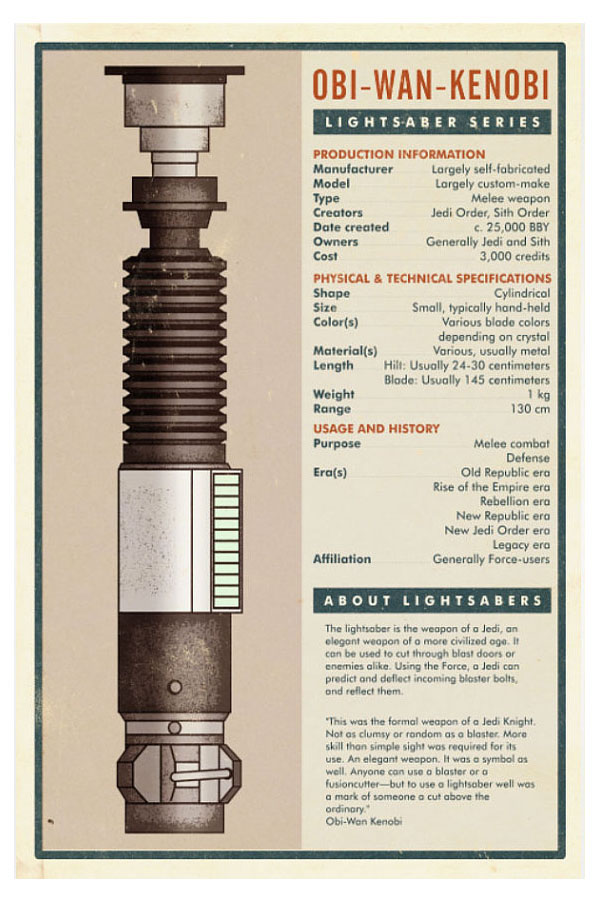 lightsaber Starwars print poster twentyonecreative type infographic