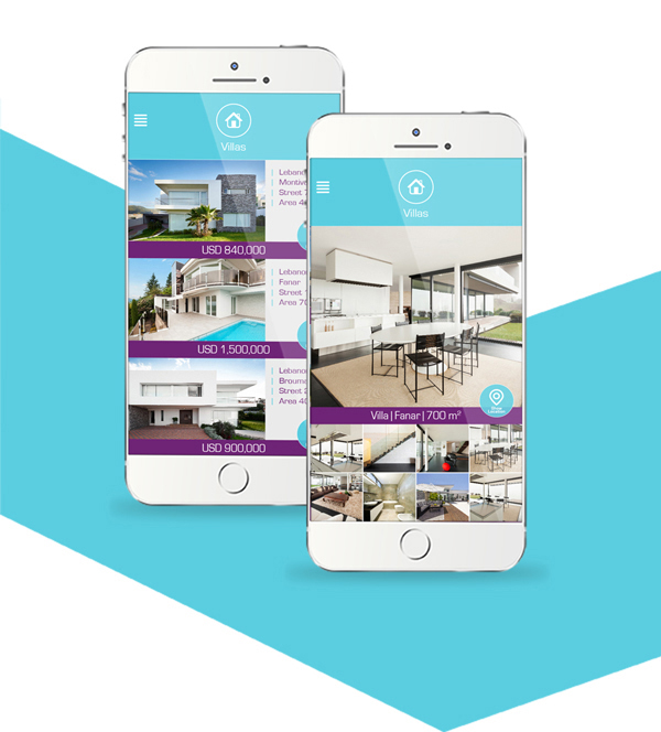 real estate digital mobile colorful geometric modern