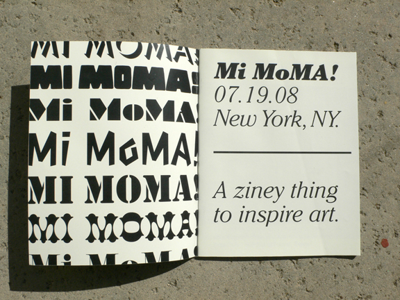 MiMoMA! Museum of Modern Art copyright infringement inspiration Zines books