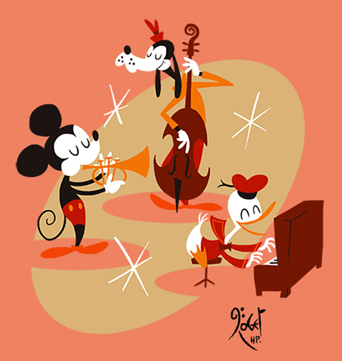 retro style disney cartoon 