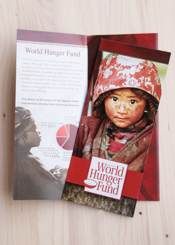 world hunger non-profit brochure baptist Christian Fund Promotion