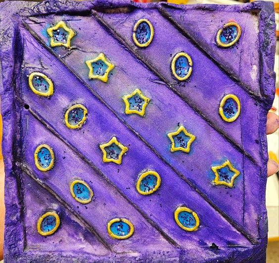 Plaster tile Purple Tile outer space stars night sky