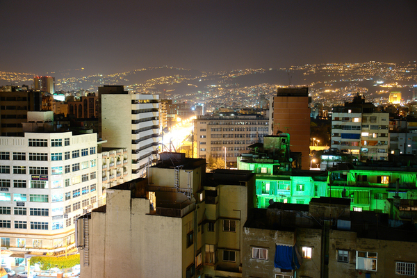 Beirut cityscape night