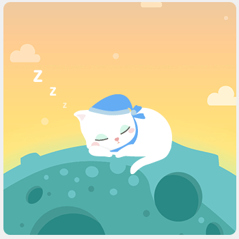 Cat Character flat Chatting App dating app Icon ILLUSTRATION  planet color