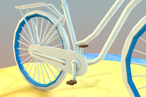 Low Poly Bicycle landskape cd4 model 3D