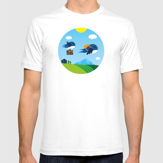 swallows birds for sale ILLUSTRATION  prints t-shirts pillows society6 RedBubble bags