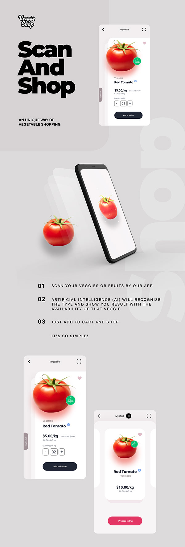 Scan & Shop-Veggie Shop Mobile App Concept